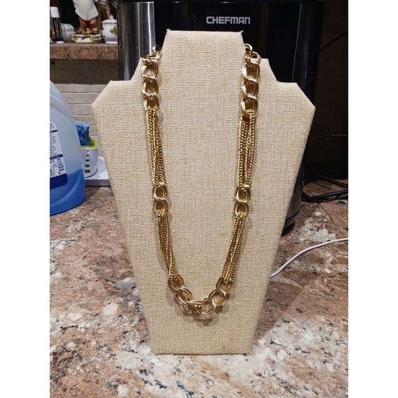 Vintage Women's 24" Chunky Chain link Statement Necklace. - Picture 1 of 5